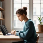 Home 13 몰입 상태 유도를 위한 연습 및 실습 방법 - **Prompt 1: Deep Focus in a Serene Workspace**
"A young adult, gender-neutral, deeply immersed i...